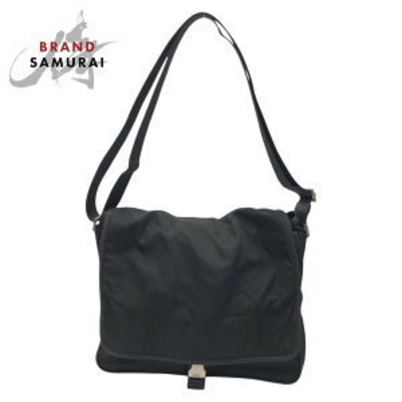 Prada Tessuto triangle black nylon Shoulder Bag messenger - Picture 1 of 9